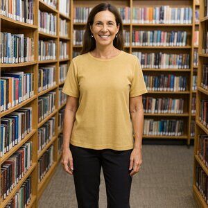 Cathy Daniels Size Medium Gold Metallic Top